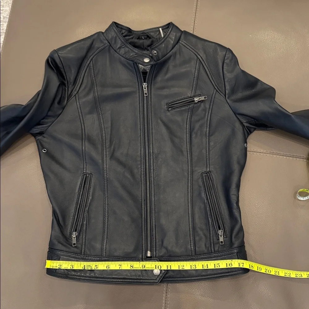 Women's Black Leather Jacket - Picture 7 of 8